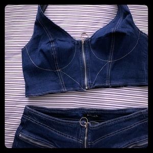 ‼️SOLD‼️ 2 piece denim pant set